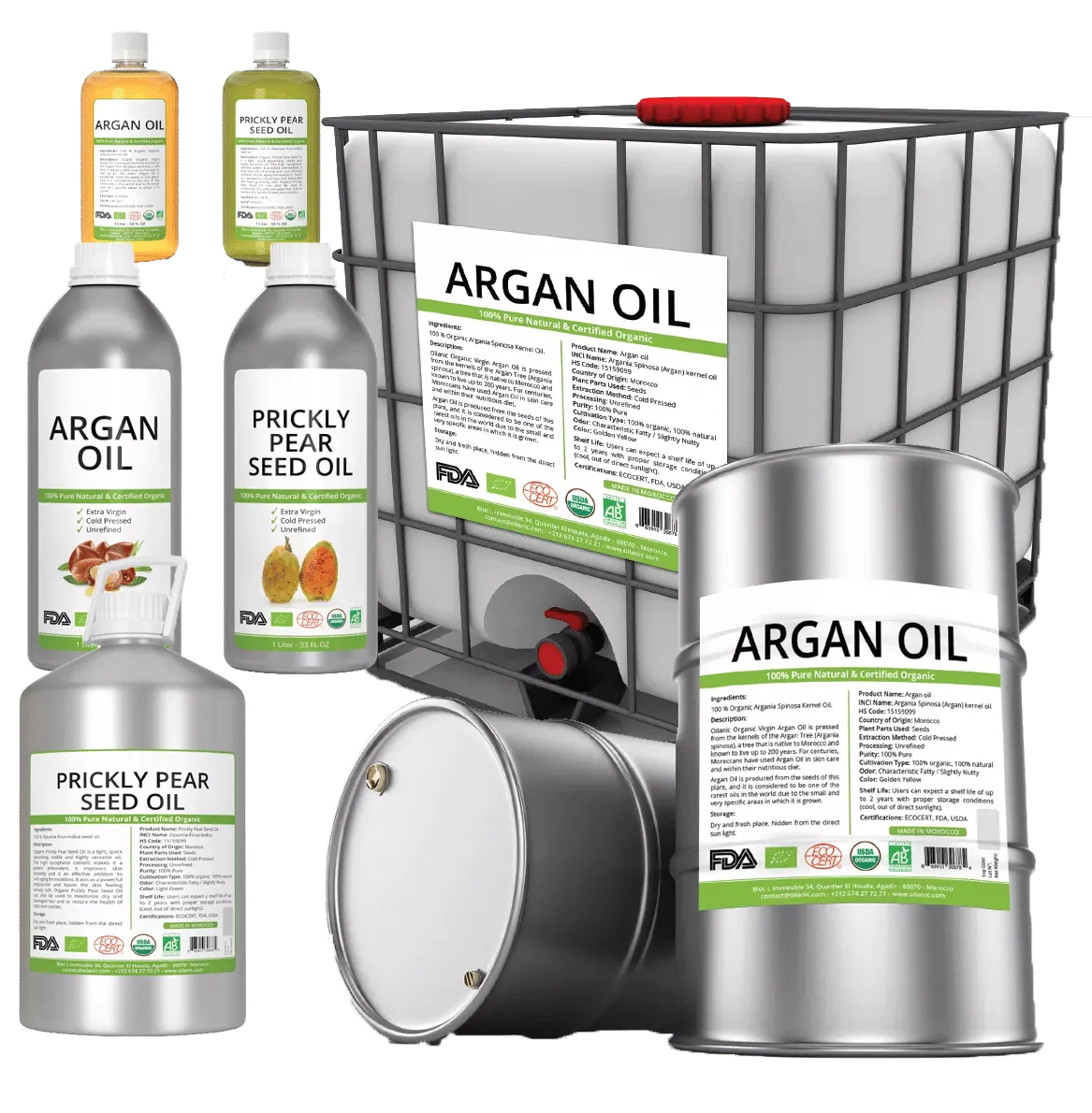 Moroccan organic oil in bulk
